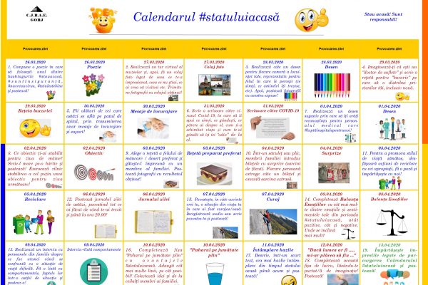 Calendarul statului acasă
